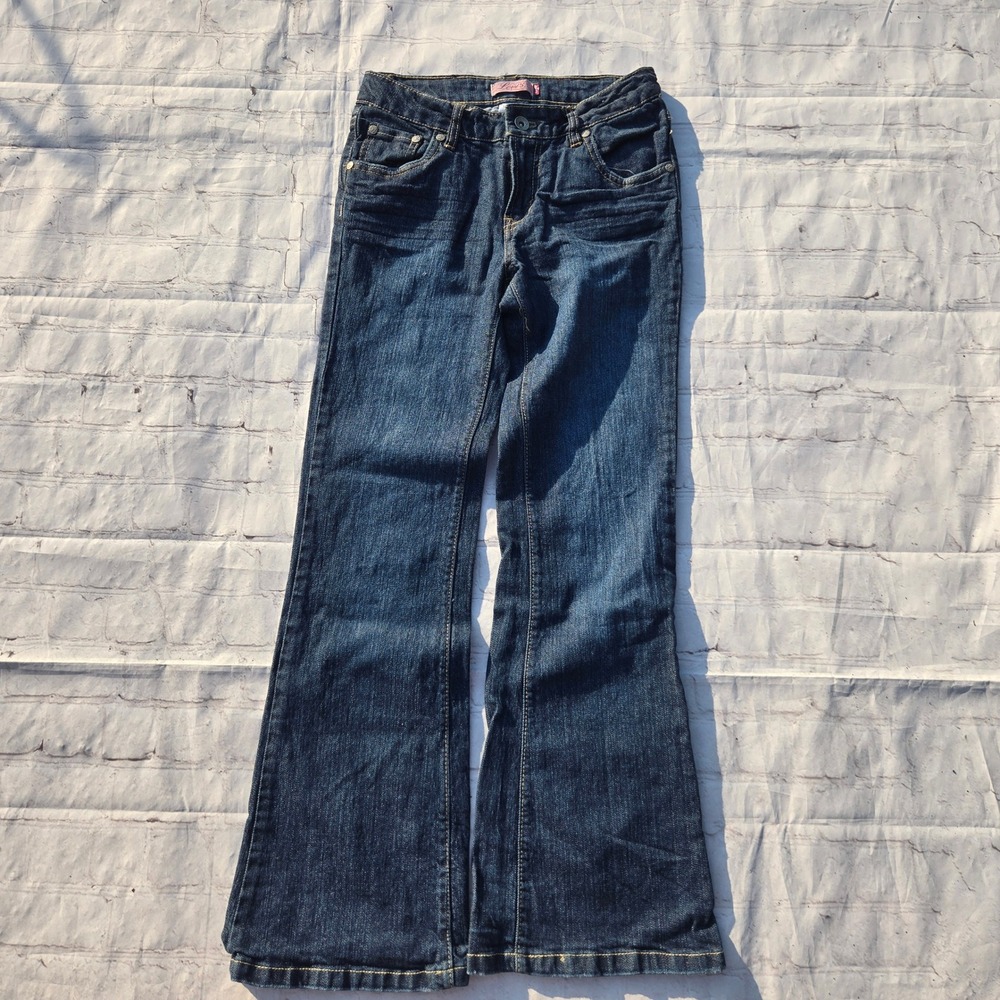 Levis Girls Vintage Y2K Flare Jeans Dark Wash Denim Size 12 Regular vintage kids